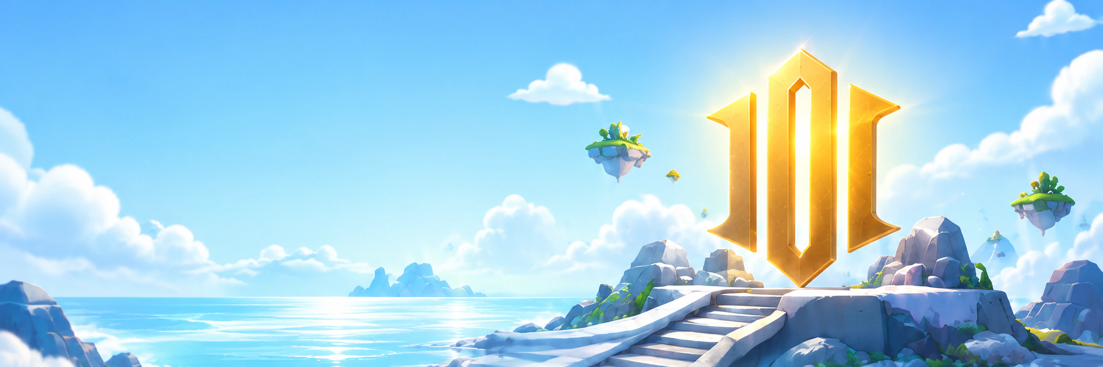 JOMO world above a bright ocean